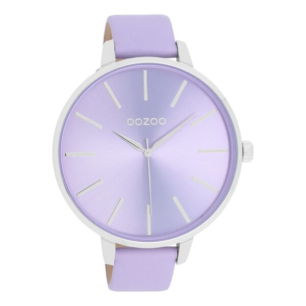 OOZOO Timepieces Damen - Leder-Armband - Lila/Silber C11072