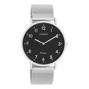 OOZOO Uhr mit silberfarbenem Metallgeflechtarmband C20341