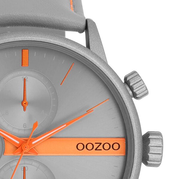 Graue OOZOO Uhr mit grauem Lederarmband C11225 – Bild 2